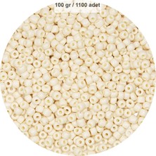 Beyaz Renk 4 mm Yaklaşık 1100 Adet / 100 Gram Cam Boncuk Oya Yazma Bileklik ve Kolye