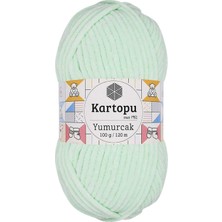 Kartopu Yumurcak Kadife El Örgü İpi Su Yeşili 100 g Parlak Yumuşak Polyester Dokulu K560