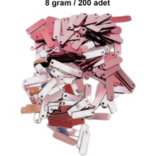 Bakır 15 x 5 mm Dantel Oya Yazma Halhal Abiye Lazer Kesim Pul 200 Adet / 8 Gram