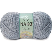 1 Adet Vizon Premium Akrilik El Örgü Ipi Yünü Renk NO:194 Sis Gri