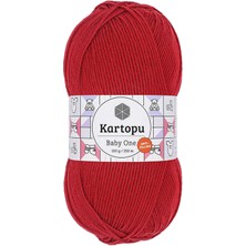Kartopu Baby One Tüylenmeyen El Örgü İpi Yünü Kırmızı 100 gr 250 m Anti-Pilling Özellikli