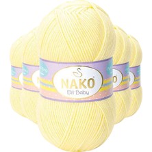 5 Adet Elite Baby El Örgü Ipi Tüylenmeyen Bebek Yünü Limonata 3664