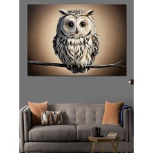 Tablo Mega Sevimli Baykuş Pastoral Renkler Portre Dekoratif Kanvas - Mdf Ahşap Tablo