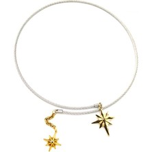 Kutup Yıldızı Tasma Kolye - Gümüş