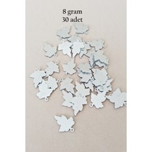 Oya Abiye Bileklik Kolye Pleksi Metalik Plastik Pul Gümüş Renk 8 Gram 30 Adet - BNC532