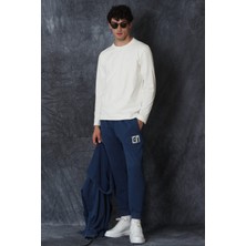 Lufian Blend Erkek Uzun Kol Tişört Kırık Beyaz