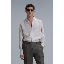 Lufian Tamar Erkek Basic Gömlek Regular Fit Bej