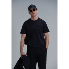 Lufian Antony Modern Grafik T- Shirt Lacivert