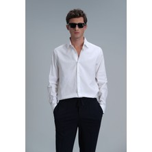 Lufian Emir Erkek Basic Gömlek Comfort Slim Fit Beyaz