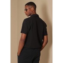 Lufian Kaya Smart Erkek Polo Tişört Siyah