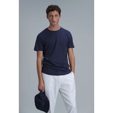 Lufian Junya Erkek Basic Tişört Açık Lacivert