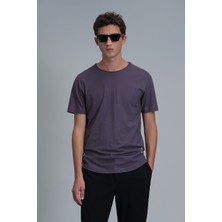 Lufian Junya Erkek Basic Tişört Mürdüm