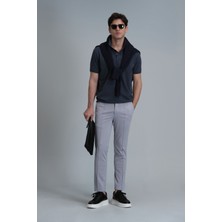 Lufian Simon Smart Erkek Chino Pantolon Slim Fit Gri