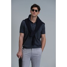 Lufian Laon Smart Erkek Polo Tişört Slim Fit Antrasit