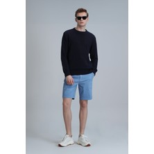 Lufian Zegler Spor Erkek Chino Şort Slim Fit Mavi