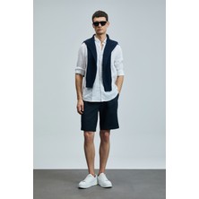 Lufian Cosmo Spor Erkek Chino Şort Slim Fit Lacivert