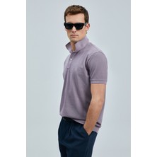 Lufian Vernon Smart Erkek Polo Tişört Mor