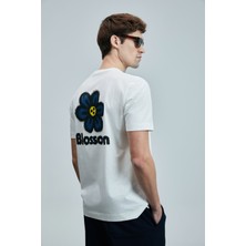 Lufian Peace Modern Grafik T- Shirt Kırık Beyaz