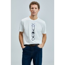 Lufian Eye Modern Grafik T- Shirt Beyaz