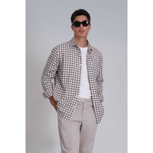Lufian Madrid Erkek Basic Gömlek Slim Fit Deve Tüyü
