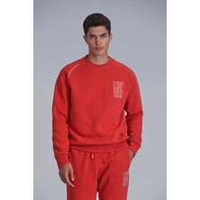 Lufian Dıego Erkek Sweatshirt Açık Kırmızı