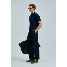 Lufian Fredıco Smart Erkek Chino Pantolon Comfort Pileli Lacivert