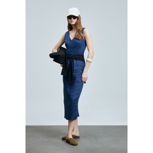 Lufian Honey Kadın Kolsuz Keten Elbise