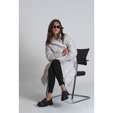 Lufian Lucy Kaz Tüyü Kadın Mont Ekru