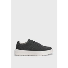 Lufian Jaques Erkek Deri Sneaker Ayakkabı Koyu Gri