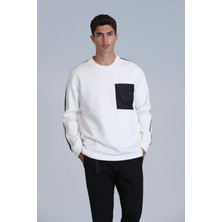 Lufian Techno Erkek Sweatshirt Kırık Beyaz