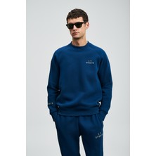 Lufian Sıgma Erkek Sweatshirt Mavi %67 Pamuk %33 Polyester Konforlu Kullanım İçin
