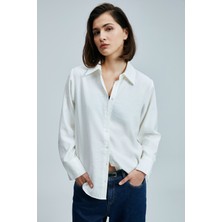 Lufian Hannah Kadın Gömlek Regular Fit Ekru