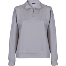 Lufian Galerıa Kadın Örme Sweatshırt Stone