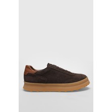 Lufian Adam Erkek Deri Sneaker Ayakkabı Kahverengi