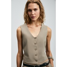 Lufian Camılla Kadın Yelek Vizon