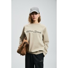 Lufian Ander Kadın Örme Sweatshırt Bej