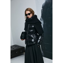 Lufian Flash Kaz Tüyü Kadın Mont Siyah