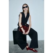 Lufian Asıa Kadın Lyocell Karışımlı Keten Pantolon Siyah