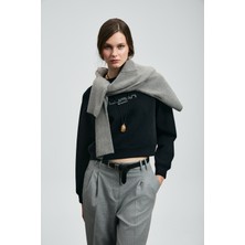 Lufian Beggy Kadın Örme Sweatshırt Siyah