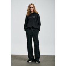 Lufian Cassa Kadın Örme Sweatshırt Siyah