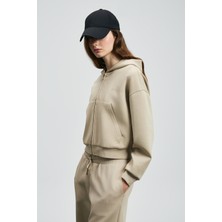 Lufian Cara Kadın Örme Sweatshırt