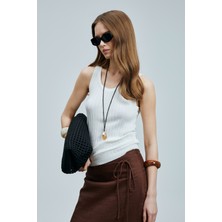 Lufian Fors Kadın Rayon Kazak Beyaz