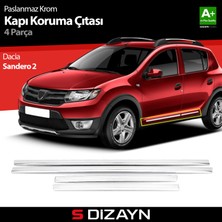 S-Dizayn Dacia Sandero 2 Stepway Kapı Koruma Çıtası Krom 2013-2020