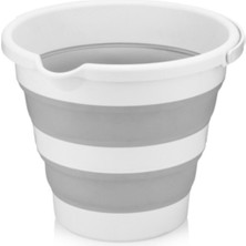 Katlanabilir 12L Su Kovası - Hafif ve Pratik, Gri Renk