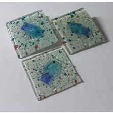 Mavi 3'lü Wc Lavabo Banyo Cam Gider Kapağı 10X10 Cm, 5 mm Kalınlık