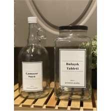 Beyaz Temizlik Seti: 1500 ml Çamaşır Suyu ve 3000 ml Bulaşık Tableti Şişesi