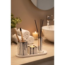 Modern Siyah 4 Parça Beton Banyo Seti, Şık ve Kullanışlı Tasarım