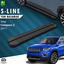 S-Dizayn Jeep Compass 2 S-Line Siyah Yan Basamak 173 Cm 2017 Üzeri A+ Kalite