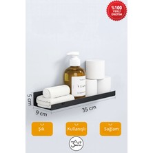 2’li Siyah Metal Duvar Rafı Seti, Mutfak, Banyo ve Ofis Için Şık ve Dayanıklı Organizer