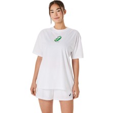 Asics Court Graphic Ss Top Kadın White Traditional Kısa Kollu Tshirt 2042A379-100
